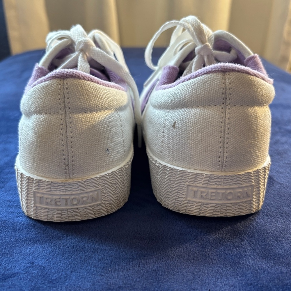 Tretorn White and Purple Sneakers - Picture 4 of 9